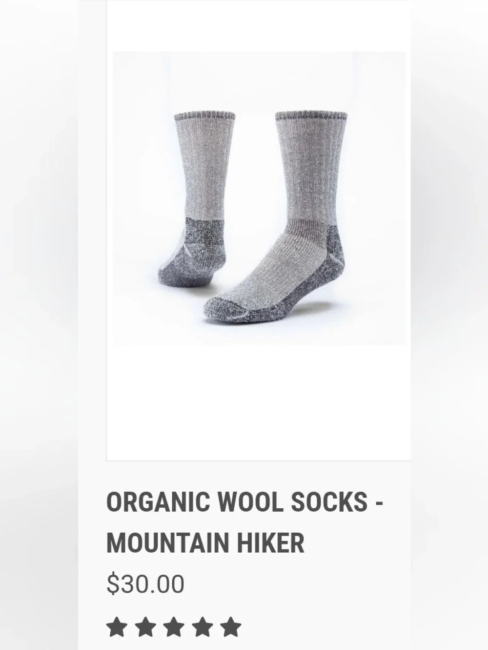 Organic Wool Mountain Hiker Socks — Gray By Maggies Organics